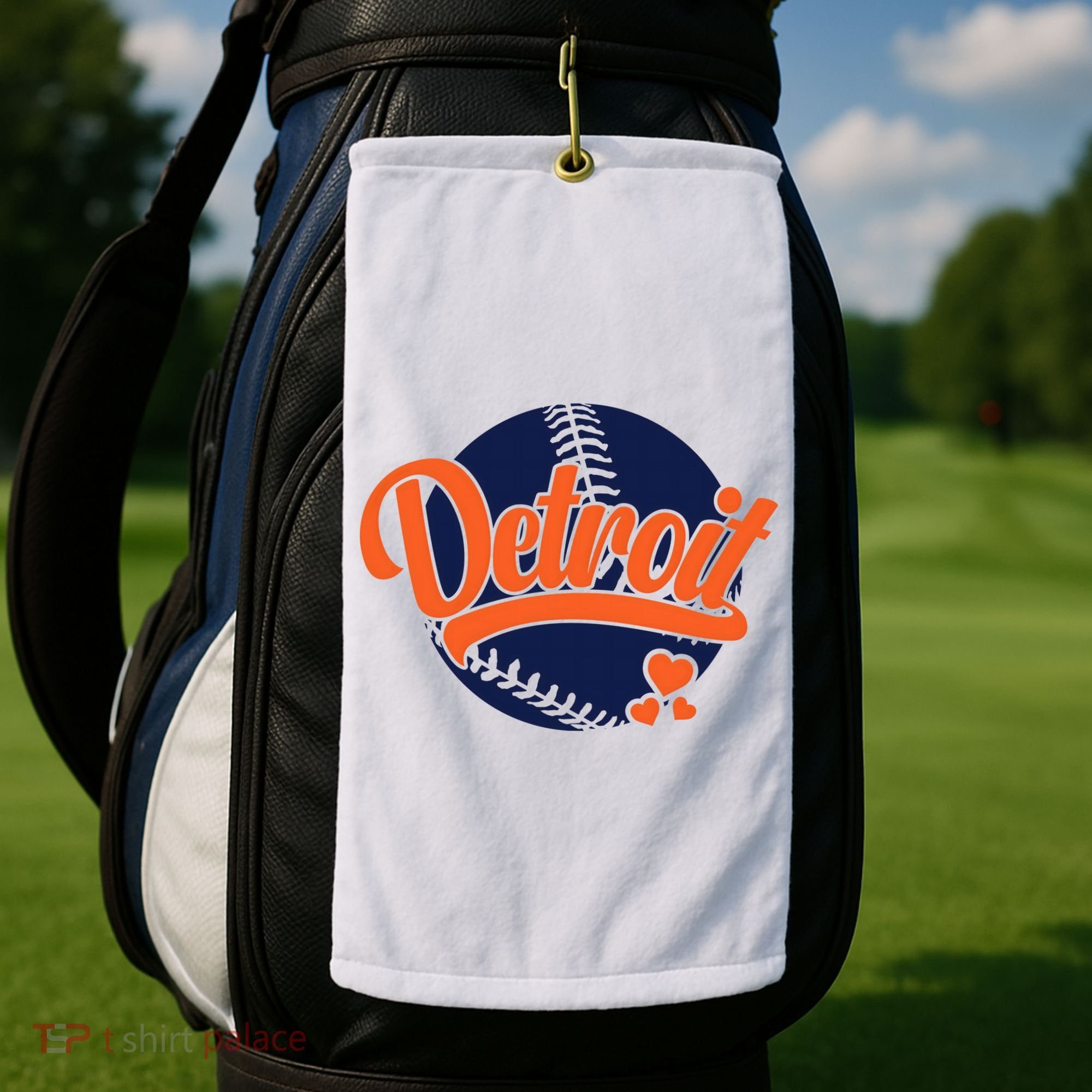 Love Detroit Baseball Golf Towel