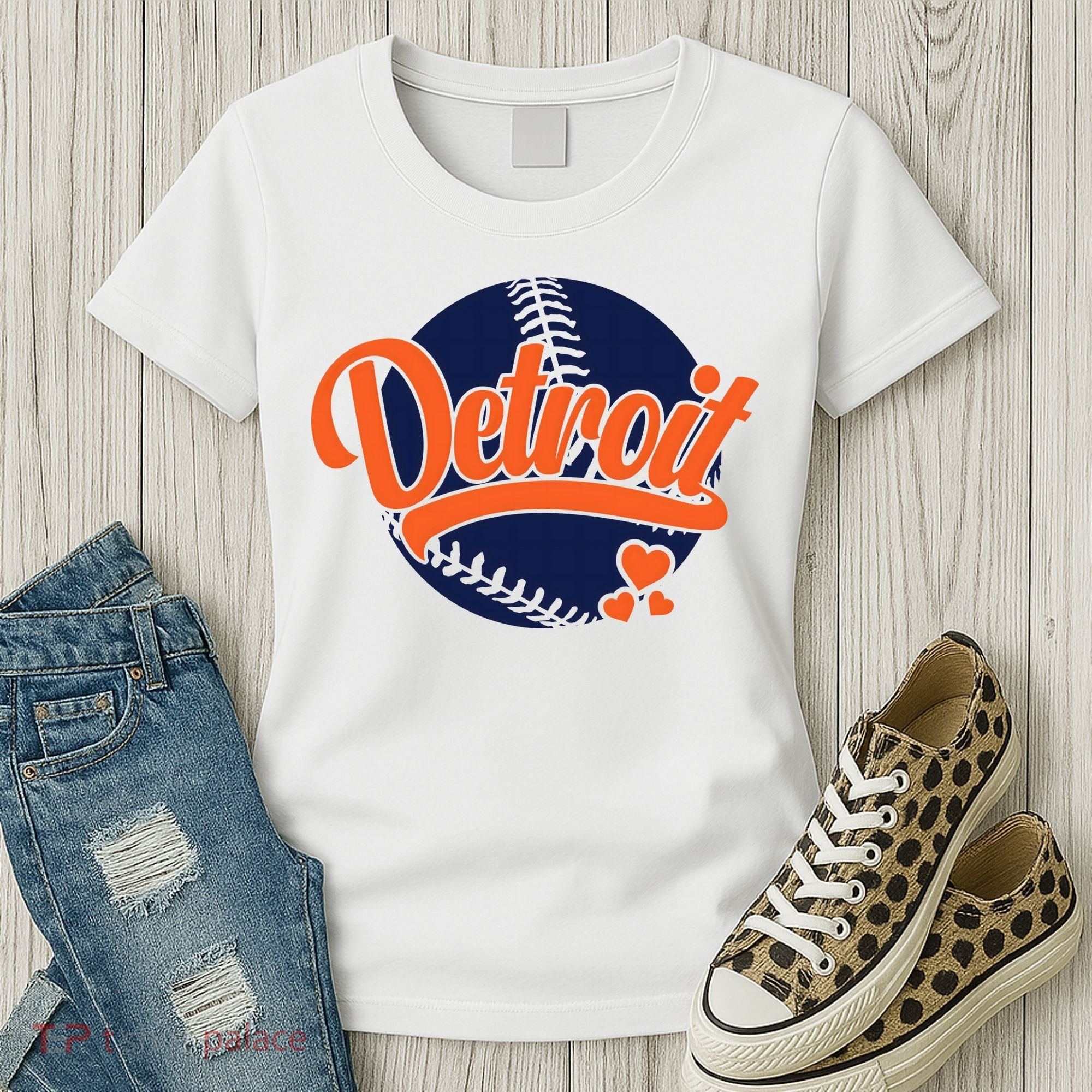 Love Detroit Baseball Women's T-Shirt