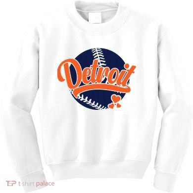Love Detroit Baseball Kids Sweatshirt