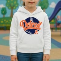 Love Detroit Baseball Kids Hoodie thumb 3