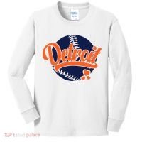Love Detroit Baseball Kids Long Sleeve Shirt thumb 0