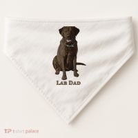 Lab Dad Chocolate Labrador Retriever Dog Lover USA-Made Doggie Bandana thumb 0
