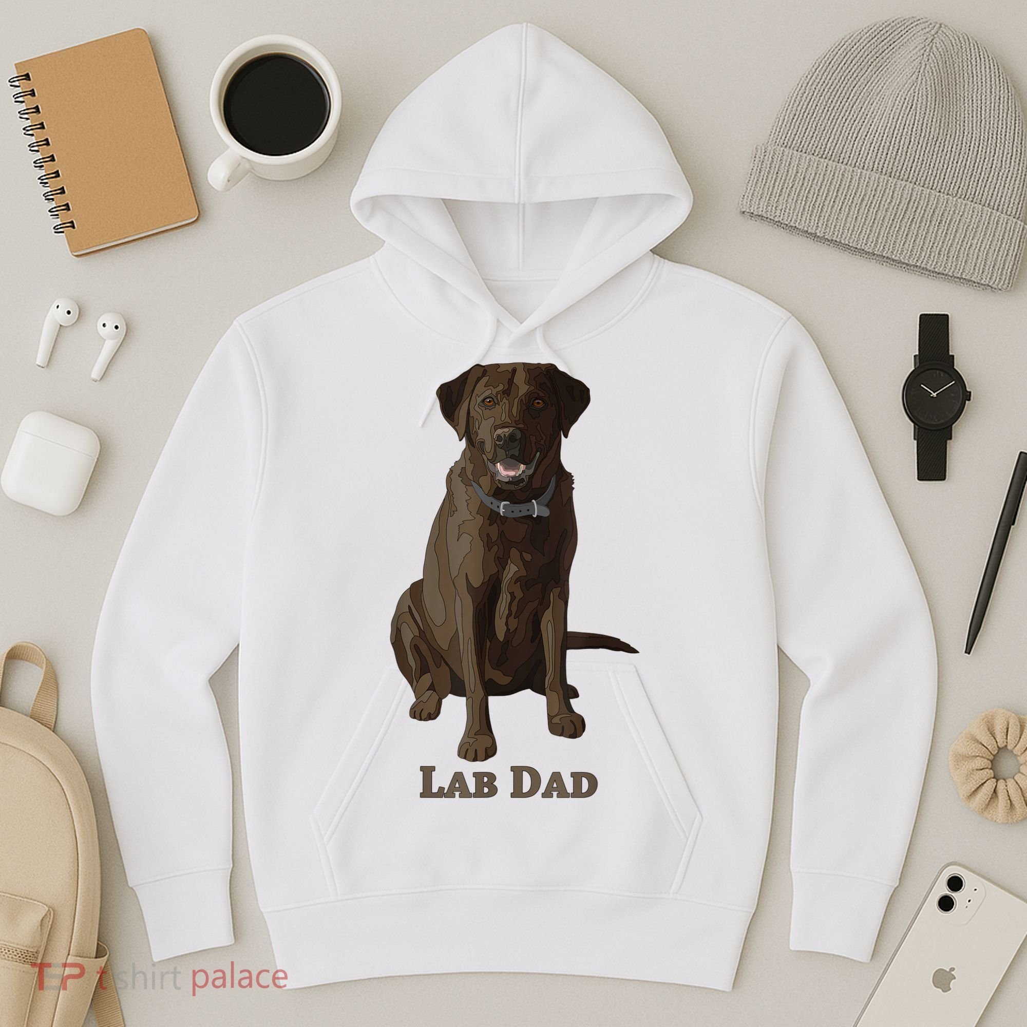 Lab Dad Chocolate Labrador Retriever Dog Lover Hoodie
