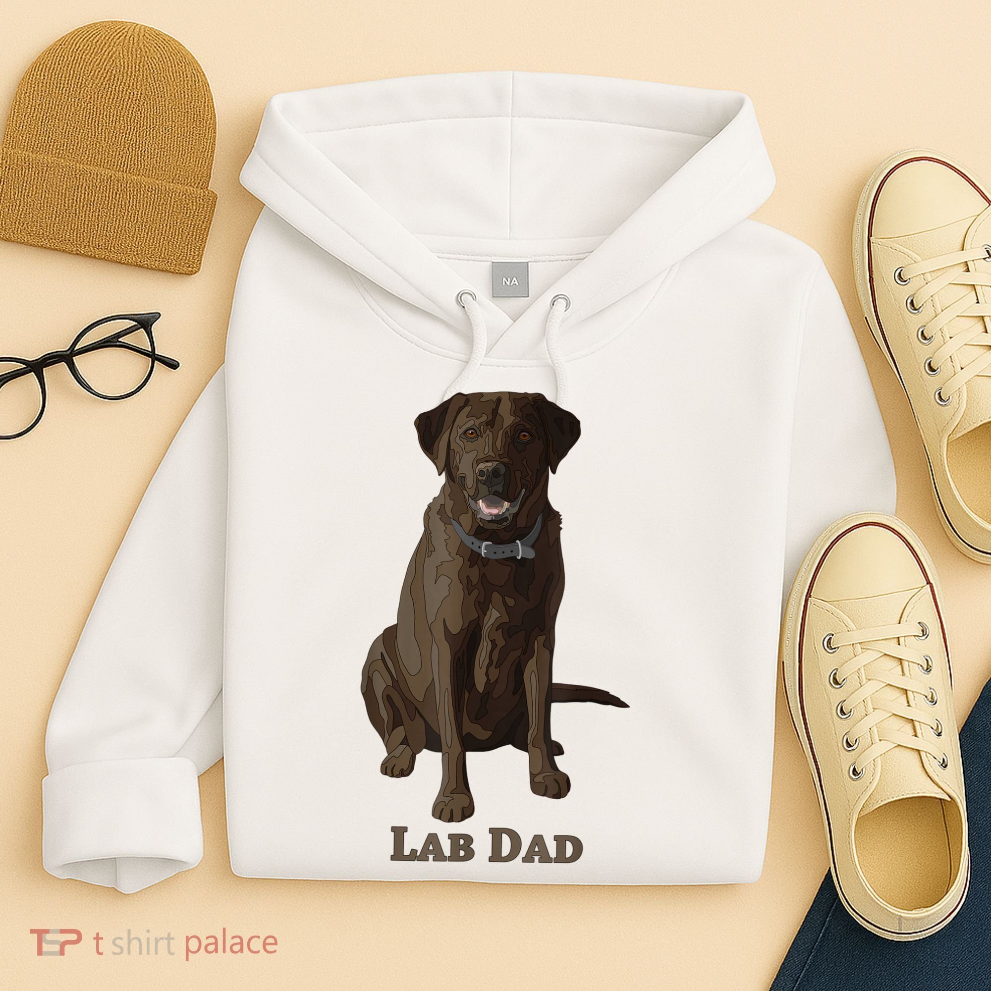 Lab Dad Chocolate Labrador Retriever Dog Lover Hoodie