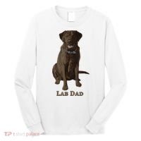Lab Dad Chocolate Labrador Retriever Dog Lover Long Sleeve Shirt thumb 0