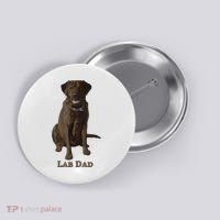 Lab Dad Chocolate Labrador Retriever Dog Lover Button thumb 0