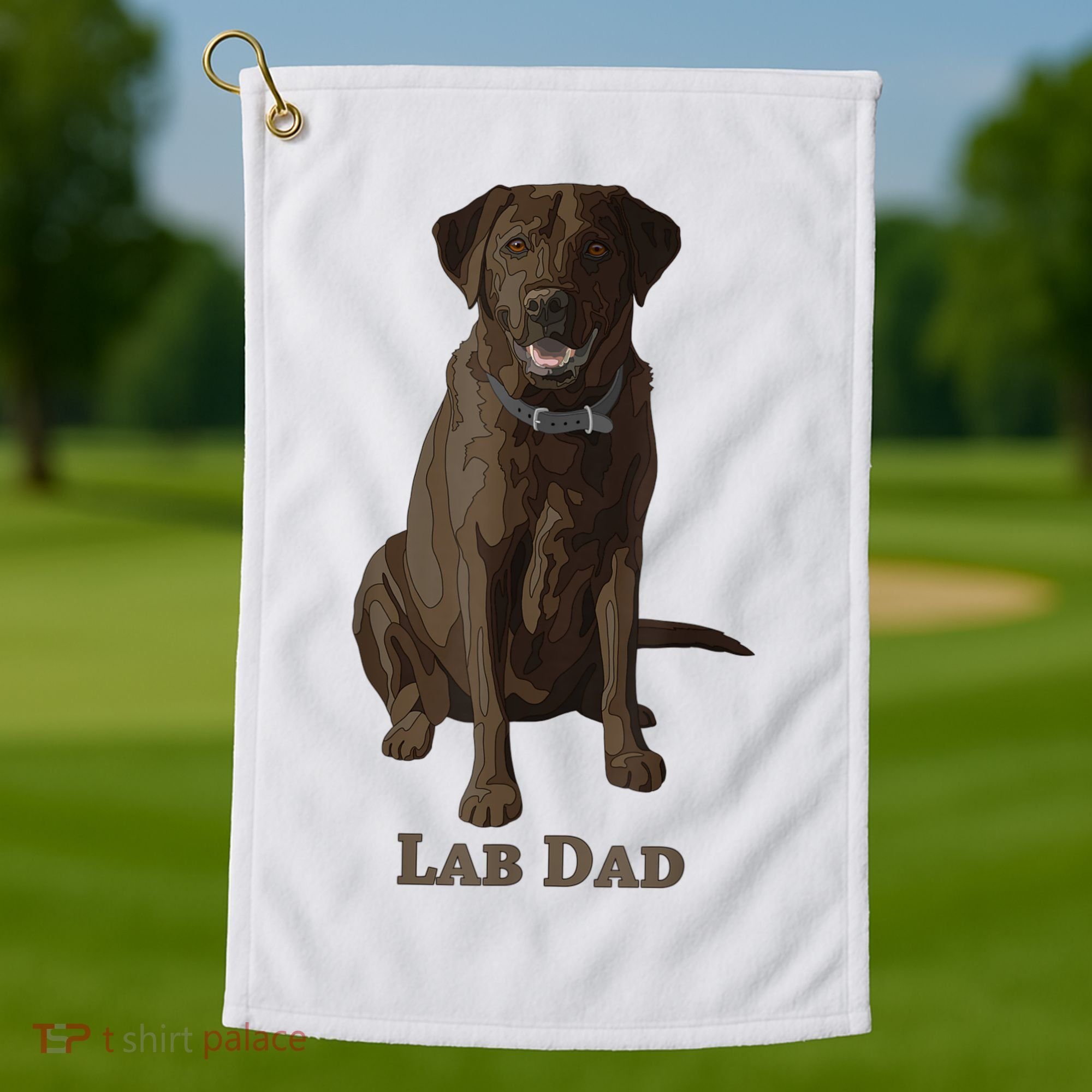 Lab Dad Chocolate Labrador Retriever Dog Lover Golf Towel