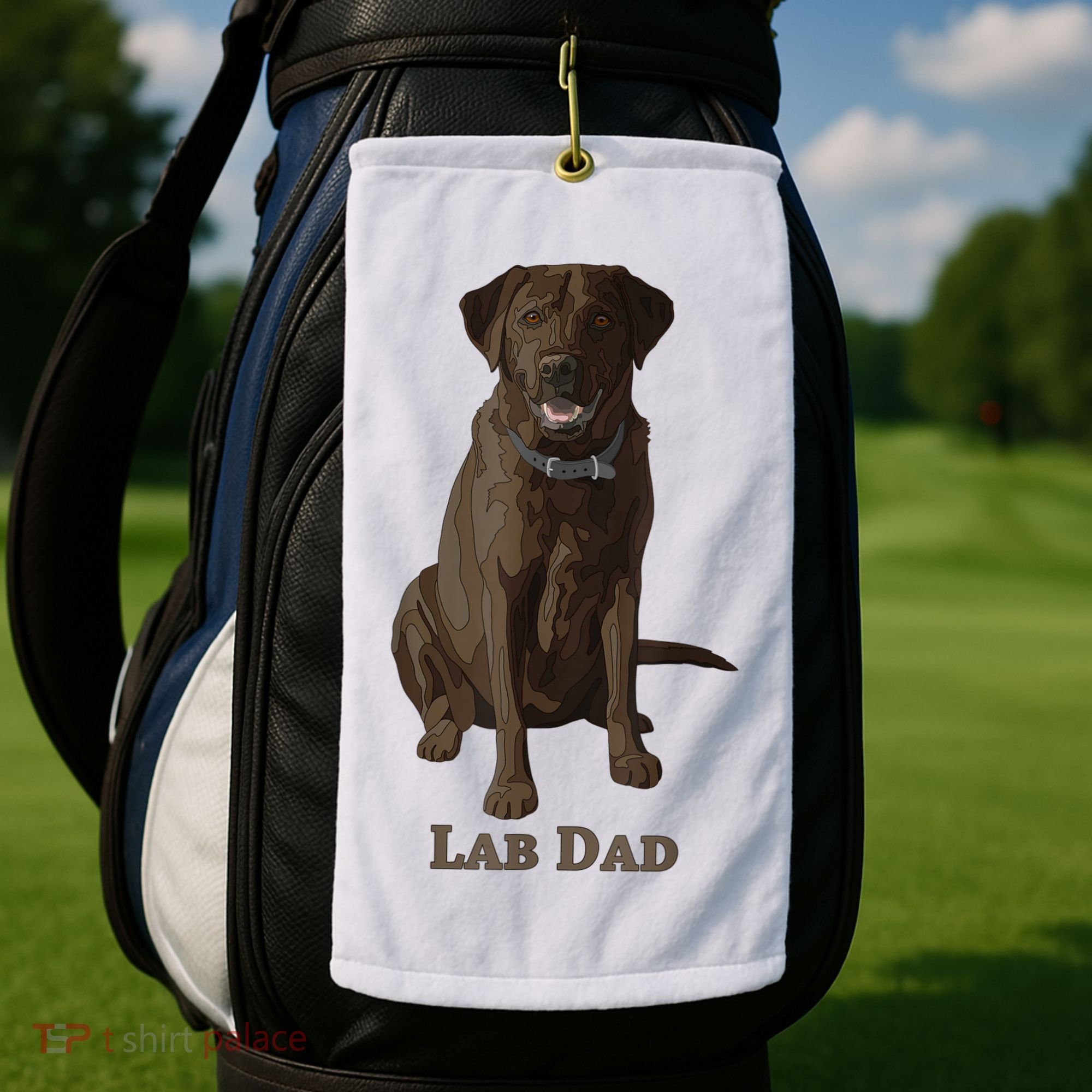 Lab Dad Chocolate Labrador Retriever Dog Lover Golf Towel