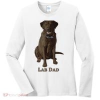 Lab Dad Chocolate Labrador Retriever Dog Lover Women's Long Sleeve Shirt thumb 0