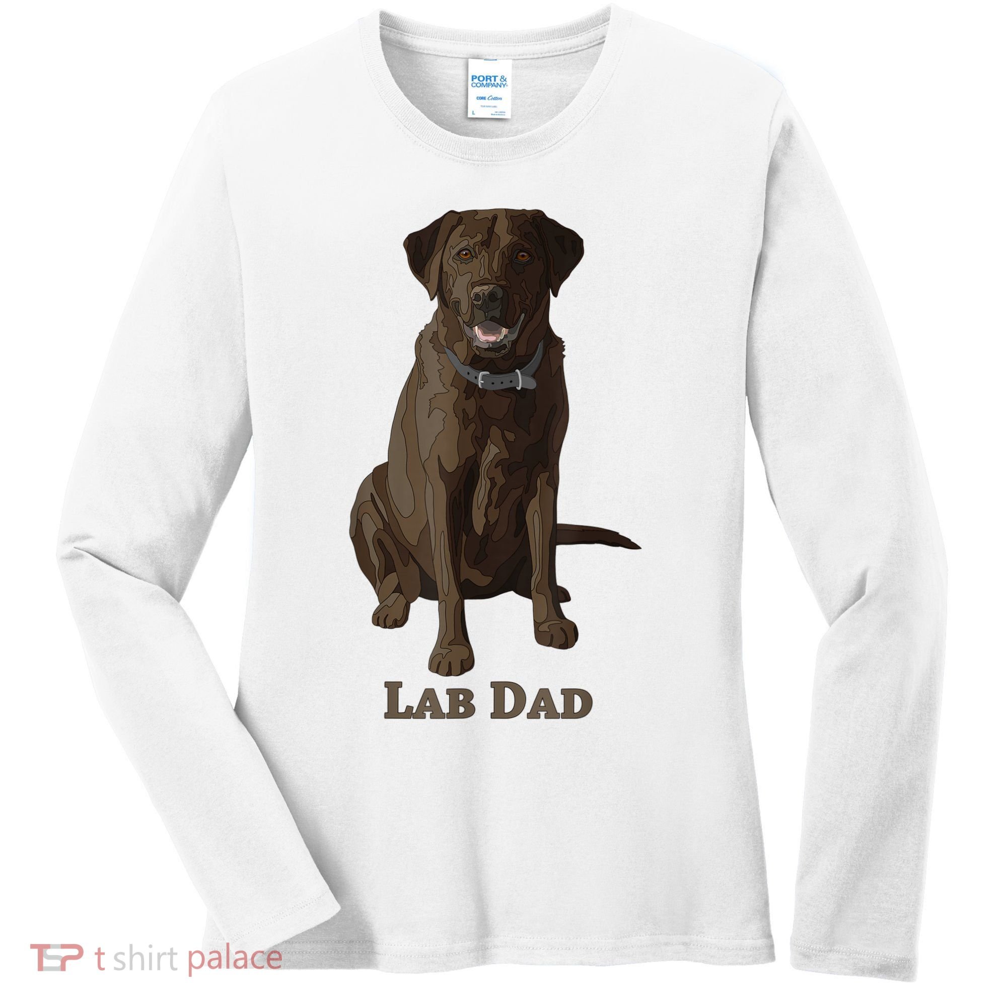 Lab Dad Chocolate Labrador Retriever Dog Lover Women's Long Sleeve Shirt