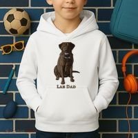 Lab Dad Chocolate Labrador Retriever Dog Lover Kids Hoodie thumb 2