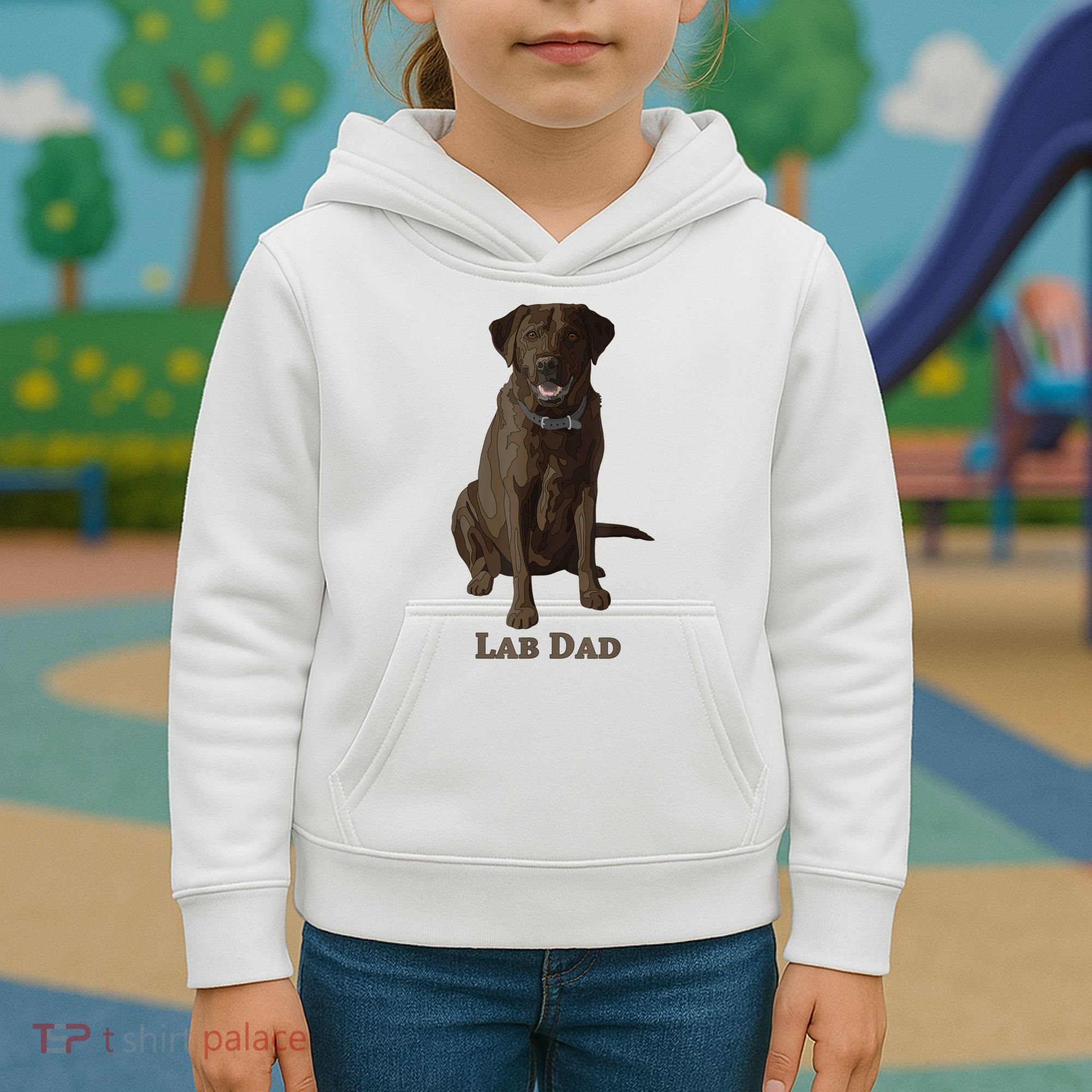 Lab Dad Chocolate Labrador Retriever Dog Lover Kids Hoodie