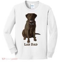 Lab Dad Chocolate Labrador Retriever Dog Lover Kids Long Sleeve Shirt thumb 0