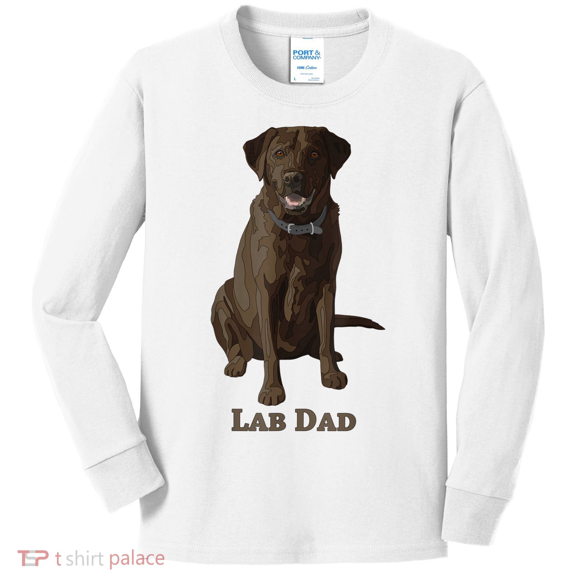 Lab Dad Chocolate Labrador Retriever Dog Lover Kids Long Sleeve Shirt