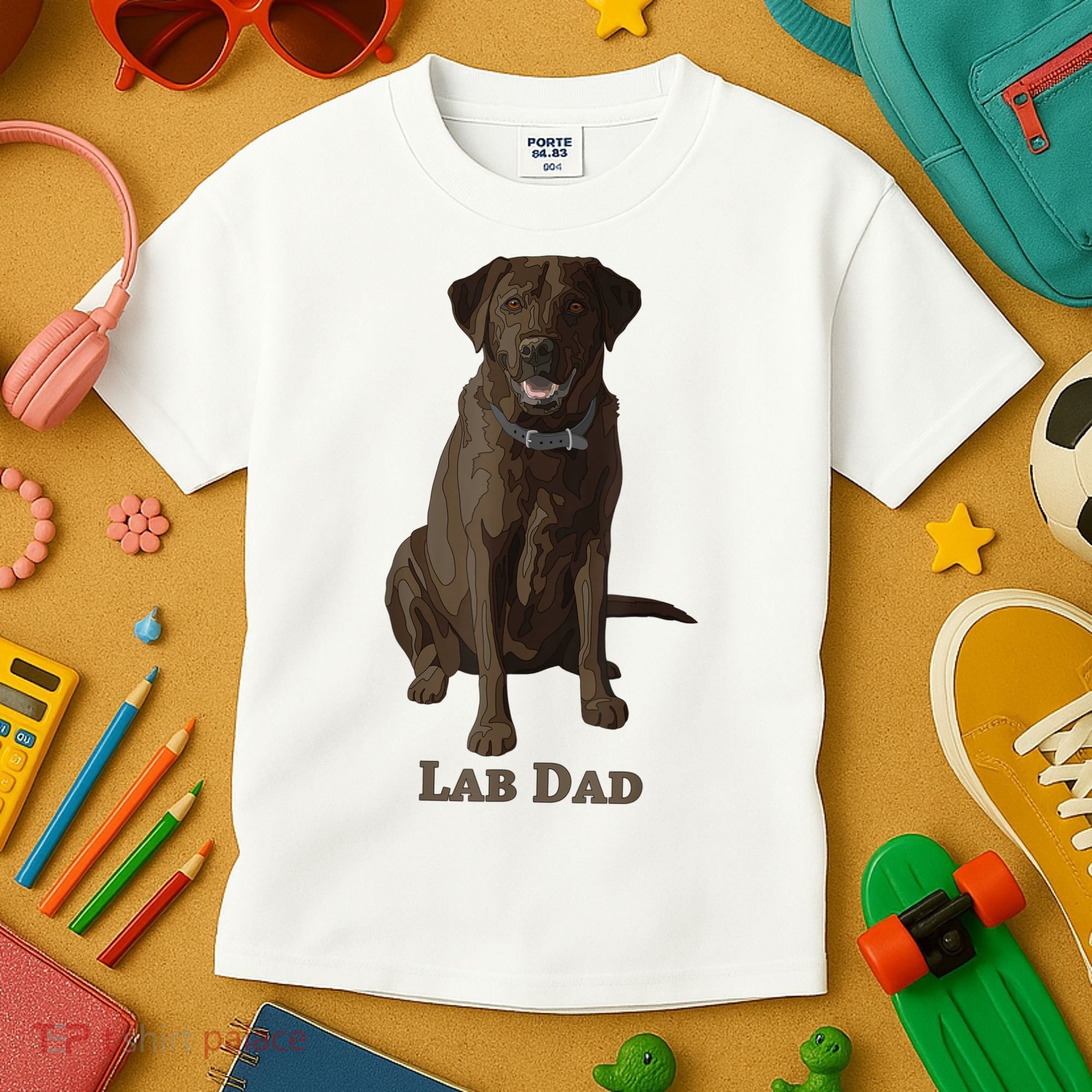 Lab Dad Chocolate Labrador Retriever Dog Lover Kids T-Shirt
