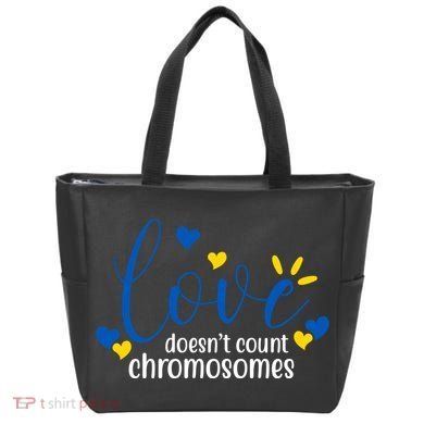 Love Doesnt Count Chromosome Down Syndrome Tote Bag
