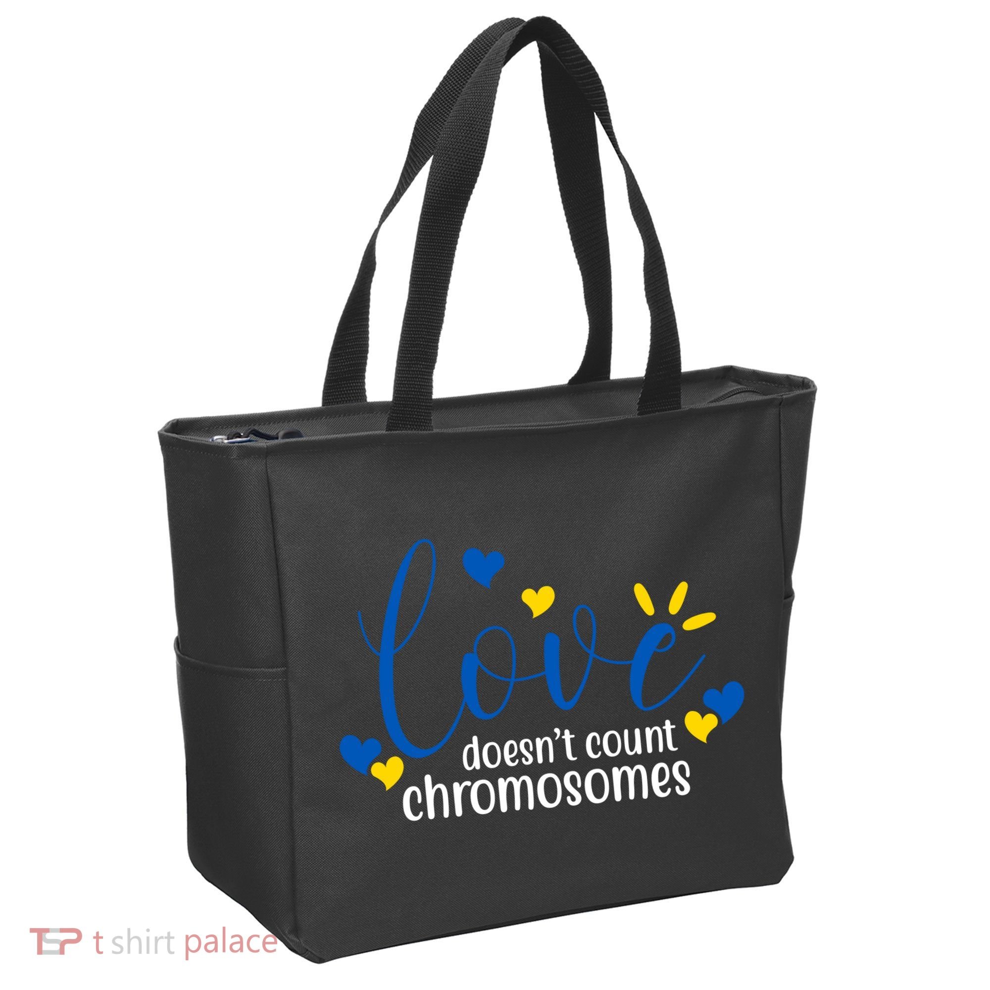 Love Doesnt Count Chromosome Down Syndrome Tote Bag
