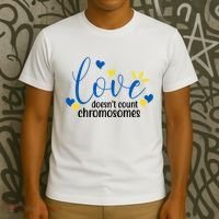 Love Doesnt Count Chromosome Down Syndrome T-Shirt thumb 3