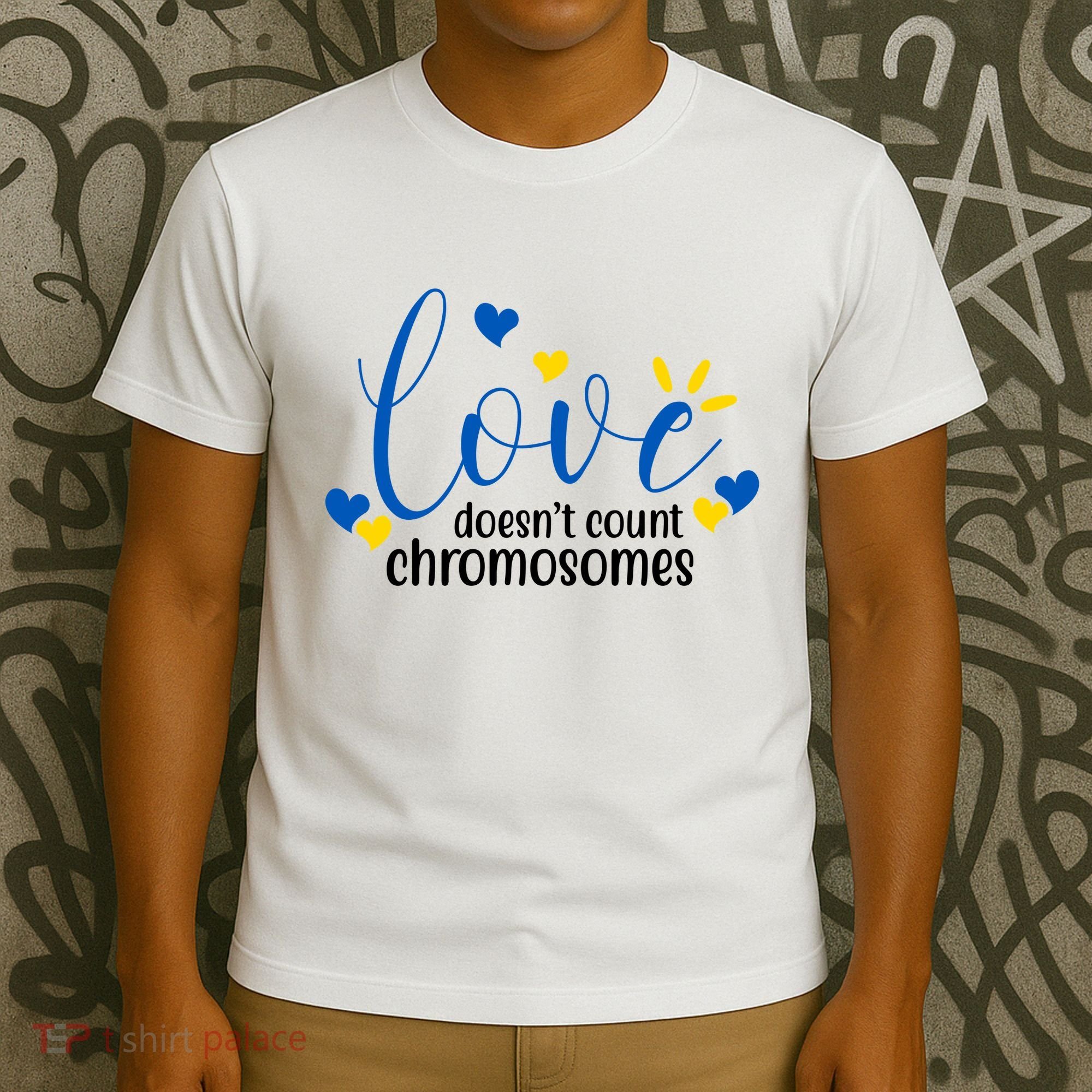Love Doesnt Count Chromosome Down Syndrome T-Shirt
