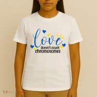 Love Doesnt Count Chromosome Down Syndrome T-Shirt thumb 4