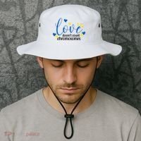 Love Doesnt Count Chromosome Down Syndrome Bucket Hat thumb 2