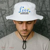 Love Doesnt Count Chromosome Down Syndrome Bucket Hat thumb 2
