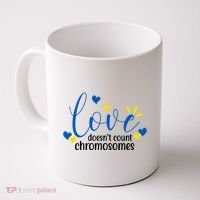 Love Doesnt Count Chromosome Down Syndrome Coffee Mug thumb 0