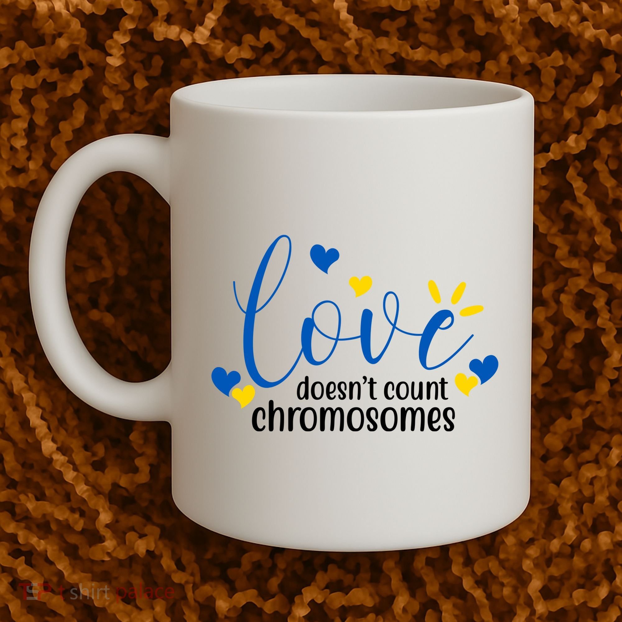 Love Doesnt Count Chromosome Down Syndrome Coffee Mug
