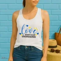 Love Doesnt Count Chromosome Down Syndrome Women's Tank Top thumb 2