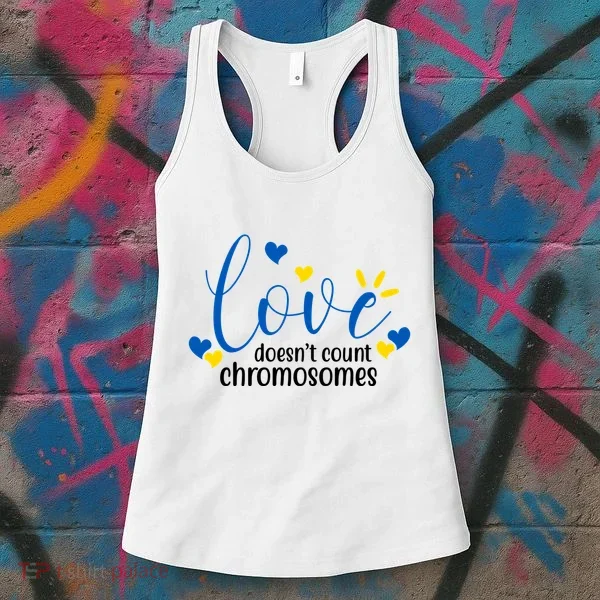 Love Doesnt Count Chromosome Down Syndrome Women's Tank Top
