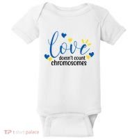 Love Doesnt Count Chromosome Down Syndrome Baby Bodysuit thumb 0