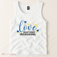 Love Doesnt Count Chromosome Down Syndrome Tank Top thumb 2