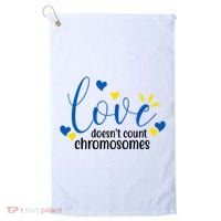 Love Doesnt Count Chromosome Down Syndrome Golf Towel thumb 0