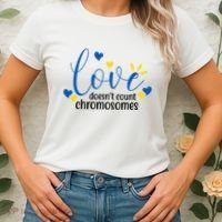 Love Doesnt Count Chromosome Down Syndrome Women's T-Shirt thumb 2