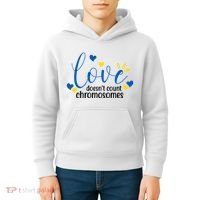 Love Doesnt Count Chromosome Down Syndrome Kids Hoodie thumb 4