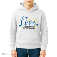 Love Doesnt Count Chromosome Down Syndrome Kids Hoodie thumb 4