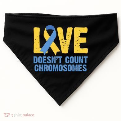 Love Doesn't Count Chromosomes Down Syndrome USA-Made Doggie Bandana