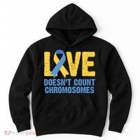 Love Doesn't Count Chromosomes Down Syndrome Hoodie thumb 0