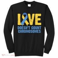 Love Doesn't Count Chromosomes Down Syndrome Sweatshirt thumb 0