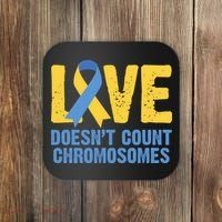 Love Doesn't Count Chromosomes Down Syndrome Coaster thumb 0