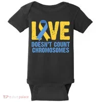 Love Doesn't Count Chromosomes Down Syndrome Baby Bodysuit thumb 0