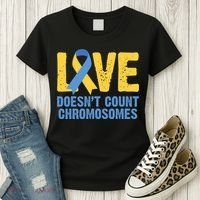 Love Doesn't Count Chromosomes Down Syndrome Women's T-Shirt thumb 3