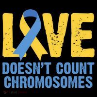 Love Doesn't Count Chromosomes Down Syndrome Kids Sweatshirt thumb 2
