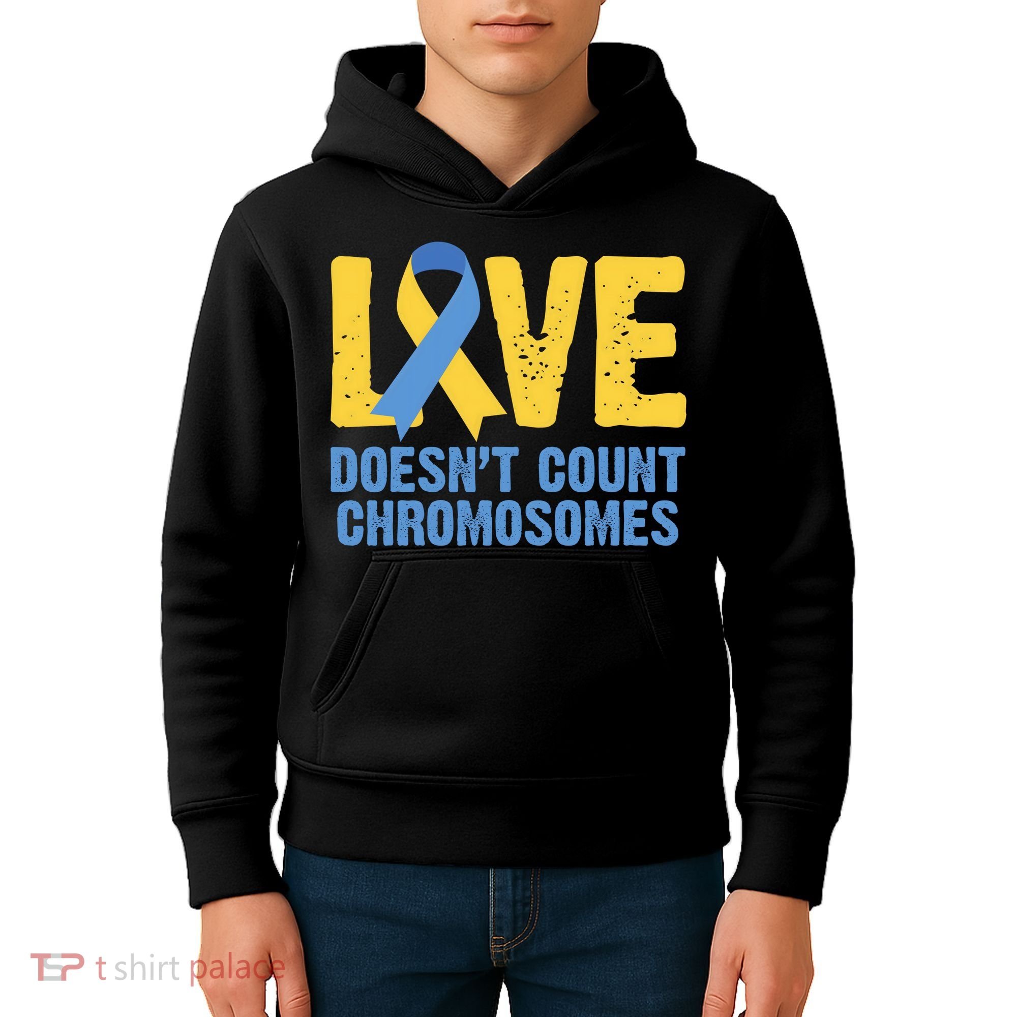 Love Doesn't Count Chromosomes Down Syndrome Kids Hoodie
