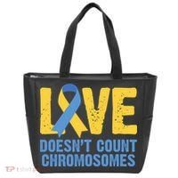 Love Doesn't Count Chromosomes Down Syndrome Tote Bag thumb 0