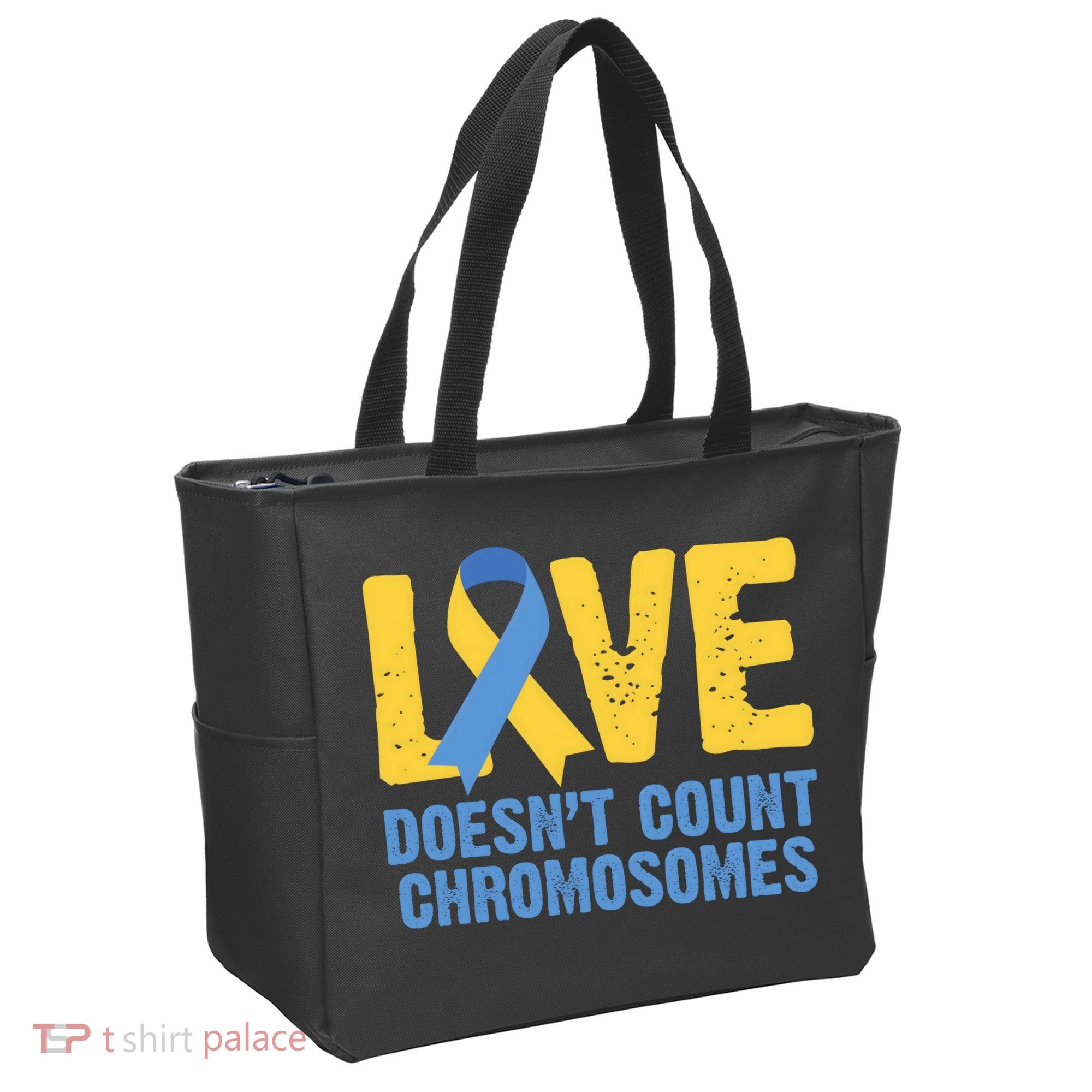Love Doesn't Count Chromosomes Down Syndrome Tote Bag