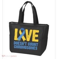 Love Doesn't Count Chromosomes Down Syndrome Tote Bag thumb 3