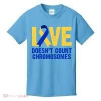 Love Doesn't Count Chromosomes Down Syndrome Kids T-Shirt thumb 0