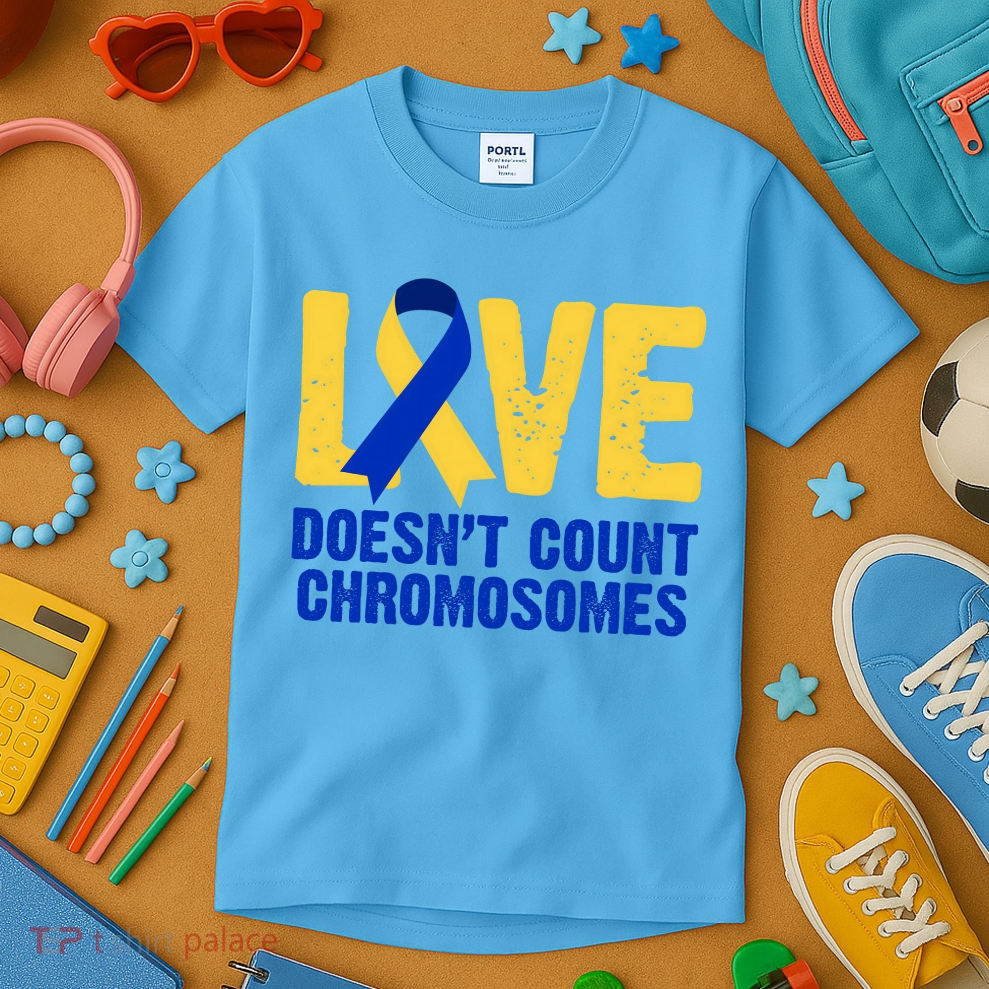 Love Doesn't Count Chromosomes Down Syndrome Kids T-Shirt