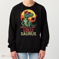 Lollisaurus Dino Dinosaur Lolli Saurus T Rex Funny Trex Women's Sweatshirt thumb 0